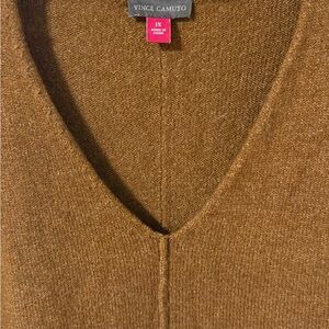Vince Camuto Tan V-Neck Knit Top